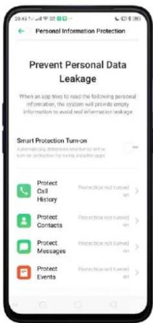 OPPO A5 (2020) - Protégier les informations personnelles - 4