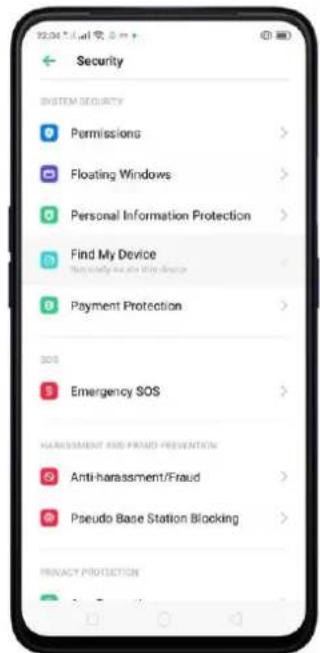 OPPO A5 (2020) - Activer et utiliser trouver mon appareil - 1