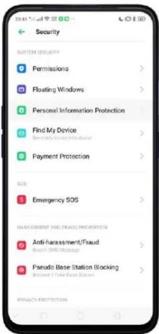 OPPO A5 (2020) - Protégier les informations personnelles - 1
