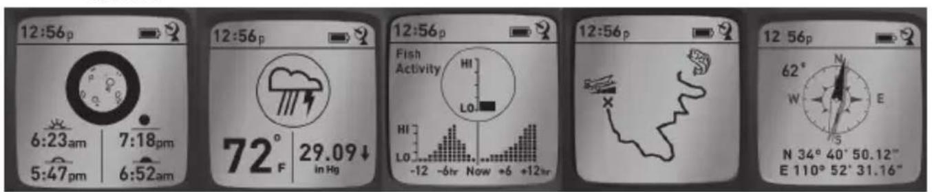 BUSHNELL BackTrack FishTrack - ANZEIGEN DER DATENBILDSCHIRME - 1