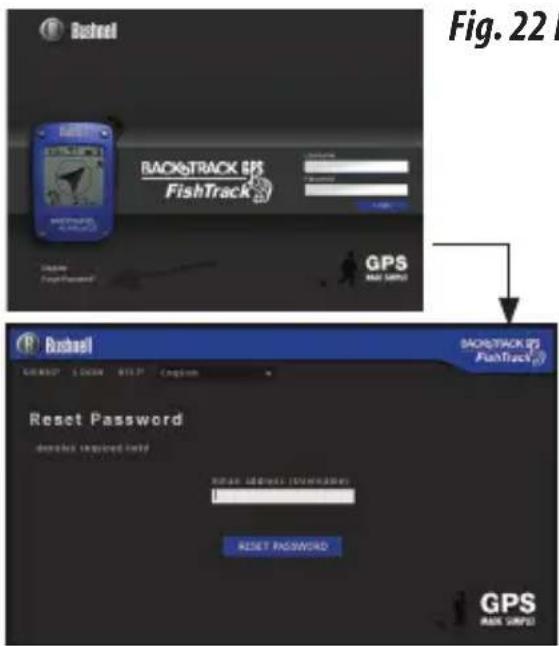 BUSHNELL BackTrack FishTrack - LOGIN/CHANGE PASSWORD - 2