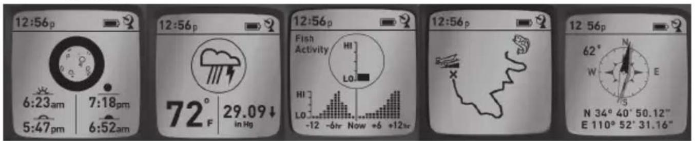 BUSHNELL BackTrack FishTrack - VISUALIZACIÓN DE LAS PANTALLAS DE DATOS - 1