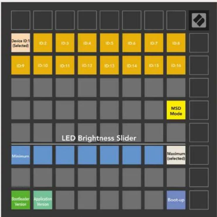 NOVATION Launchpad X - Menu au Démarrage - 1