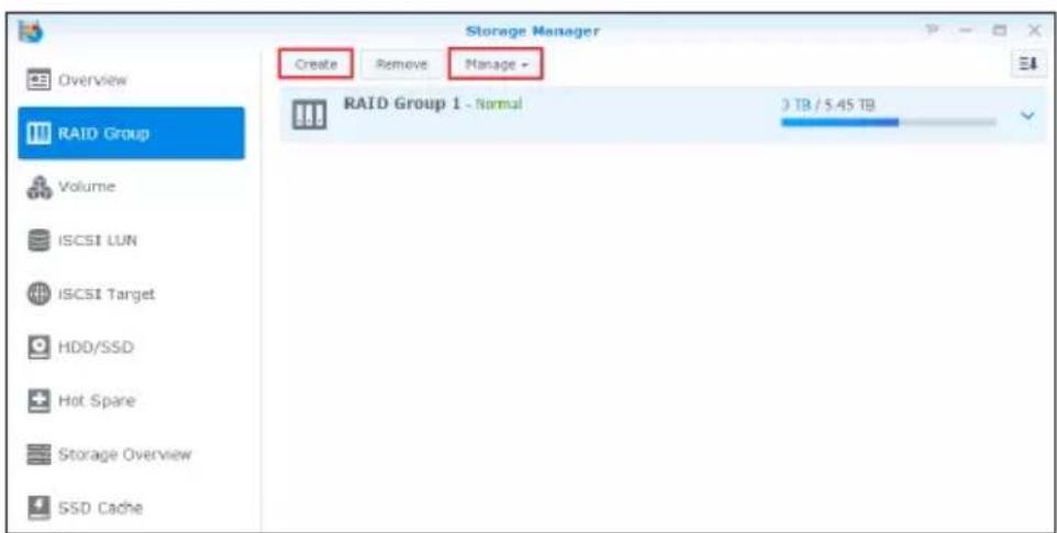 SYNOLOGY RC18015xs+ - Confirmer la connexion et gérer les espaces de stockage - 2