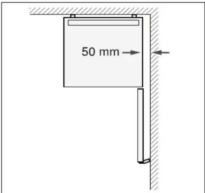 BOSCH KGV33VW30E - Distancia respectfully a la pared - 1