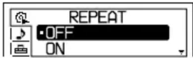 SONY DNE320SP - Quando a indentacao "REPEAT" for apareceu no visor, selecione "ON" ou "OFF" e prima▶II/ENTER. - 1