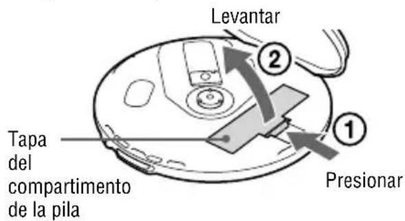 SONY DNE320SP - Abra la tapa del compartmento de la pila del reproductor. - 1