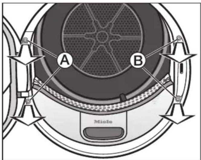 MIELE TMG 40040 WP CH - Enlever la porte du sèche-linge - 1