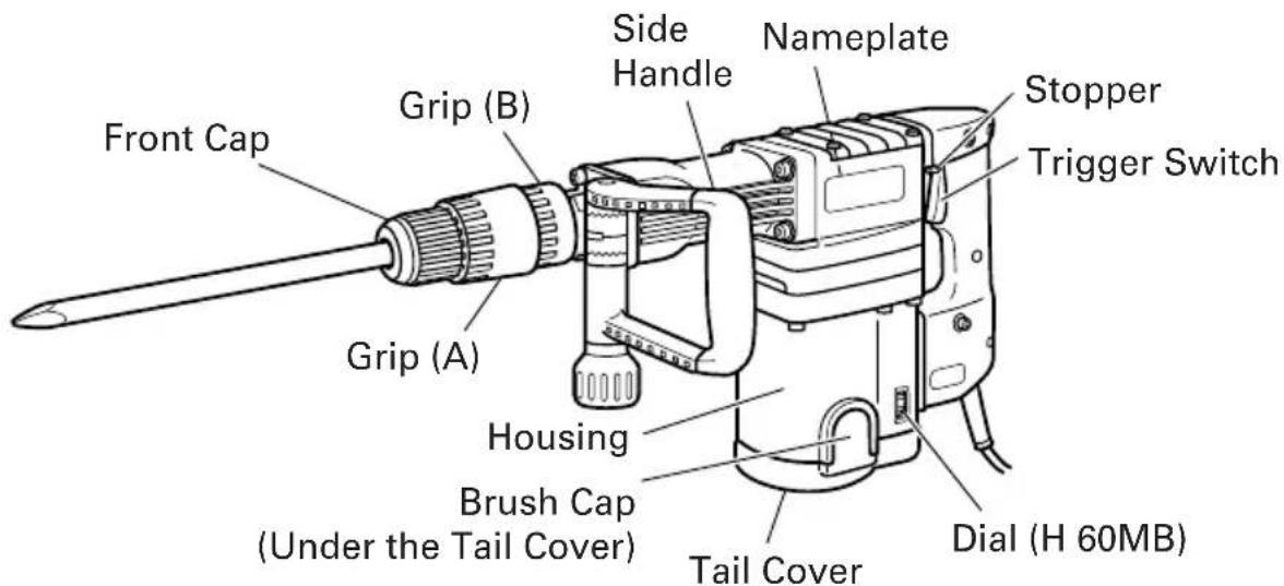 HITACHI H 60MA - NAME OF PARTS - 1