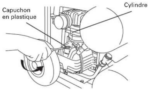 HITACHI EC 129 - Insertion de la jauge et vérification du niveau d'huile - 1