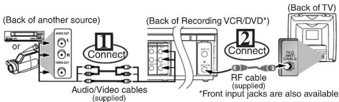HITACHI DVPF35U - Copying a Video Tape - 1