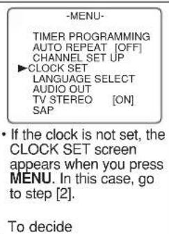 HITACHI DVPF35U - Clock Set Up - 4