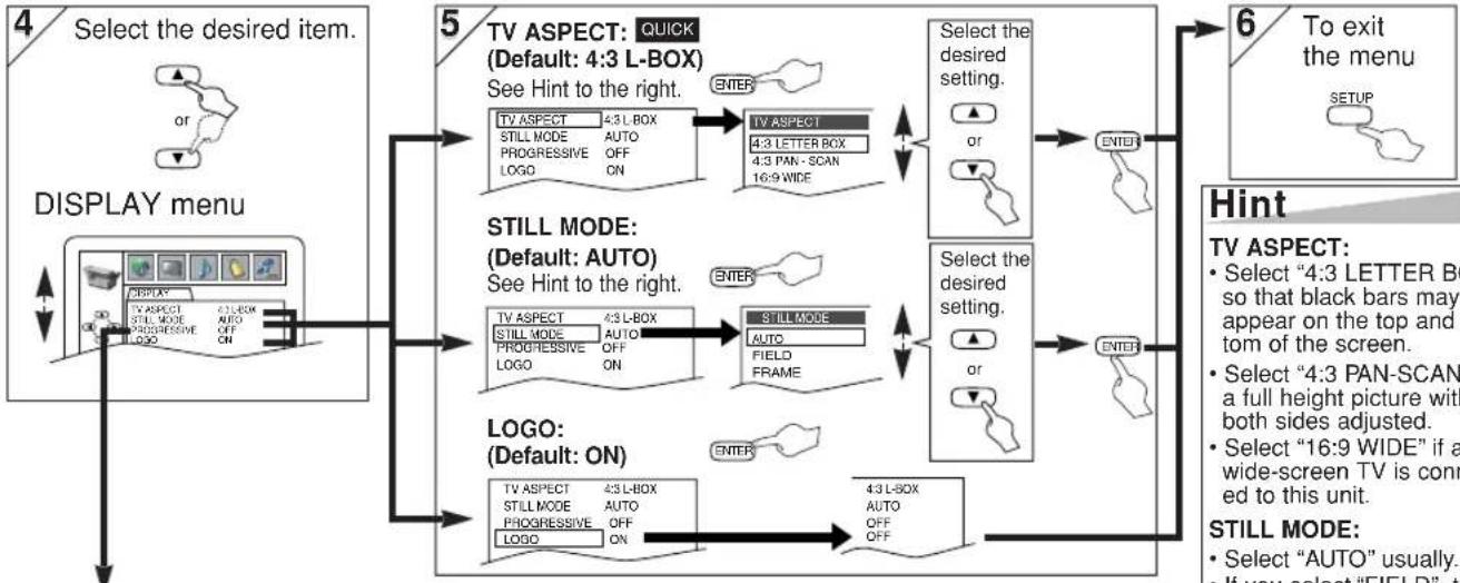 HITACHI DVPF35U - DISPLAY Setting - 1