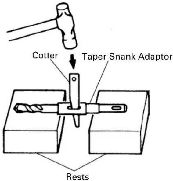 HITACHI DH 24PC - How to use the drill bit (taper shank) and the taper shank adaptor. - 4