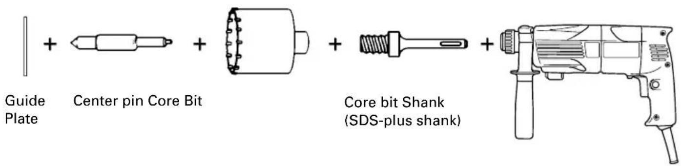 HITACHI DH 24PC - Drill Bit (Taper shank) and taper shank adaptor - 9