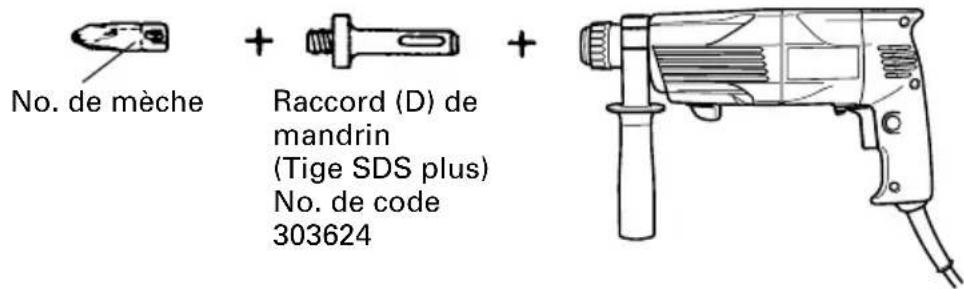 HITACHI DH 24PB - Mise en place du boulon pour d'ancre chimique (rotation + frappe) - 8