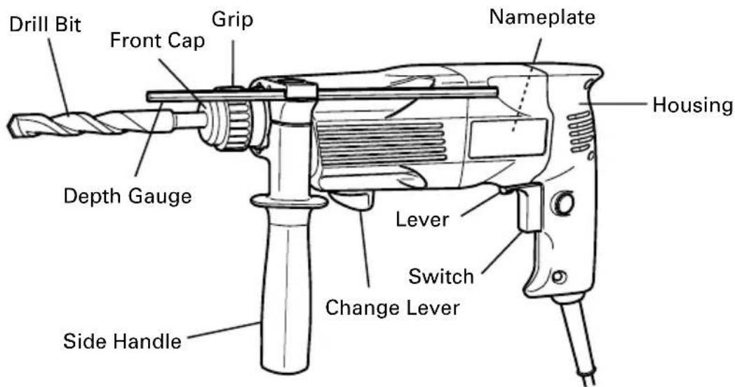 HITACHI DH 24PB - NAME OF PARTS - 1