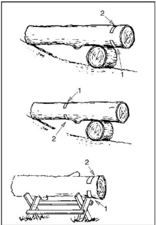 POULAN Pro PR25SD - BUCKING USING A LOG OR SUPPORT STAND - 1