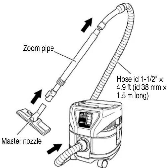METABO RP 3608DA - Attach the zoom pipe, master nozzles, etc. When it is used as a cleaner (Fig. 16) - 1