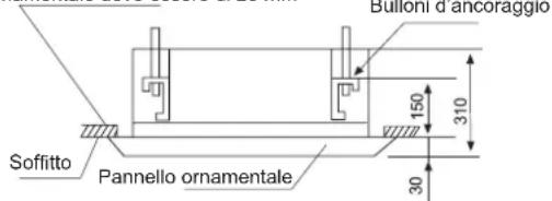 Soffitto Pannello ornamentale Bulloni d'ancoraggio 150 310 30