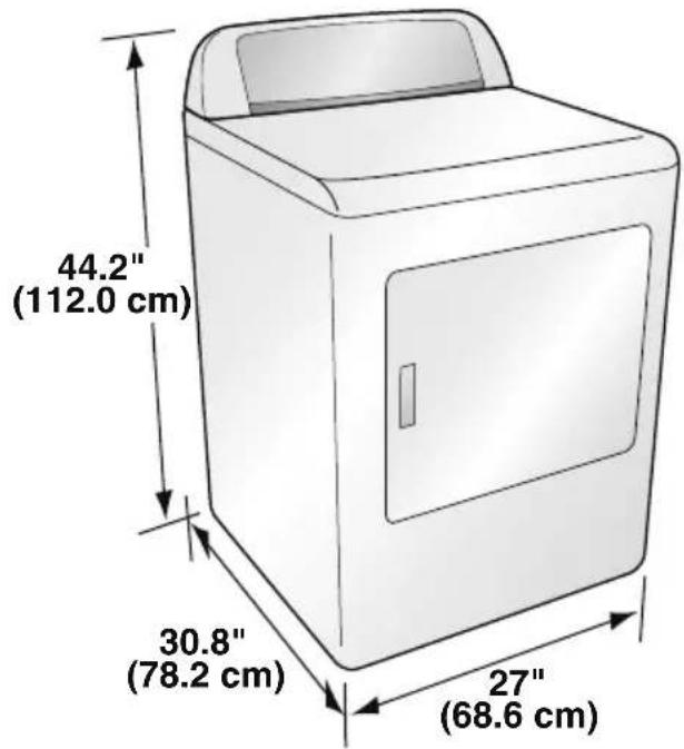 HAIER HLTD600AEW - DRYER DIMENSIONS - 1