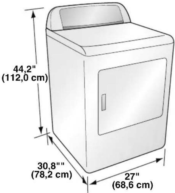 HAIER HLTD600AEW - DIMENSIONES DE LA SECADORA - 1