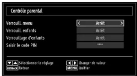 TOSHIBA 40BV700F - Affi chage du menu de contrôle parental - 2