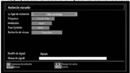 TOSHIBA 40BV700F - Recherche manuelle du cable numérique (*) - 1