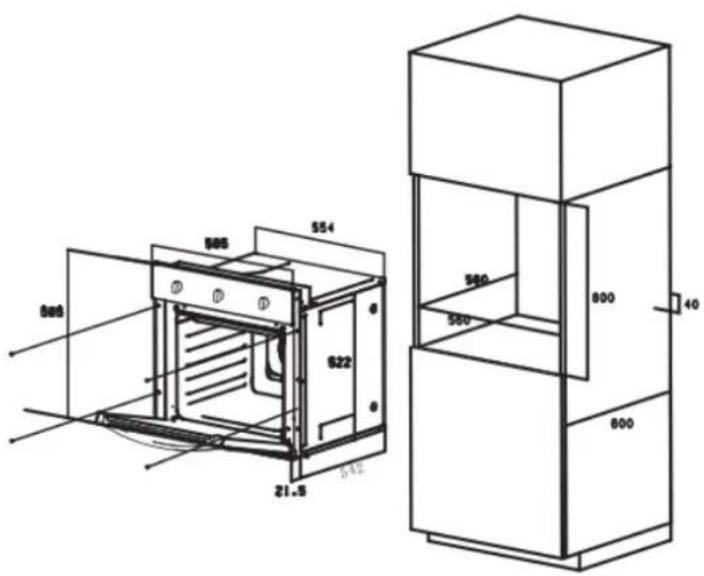 Limit LIOMD60X - Installeren van de oven - 1