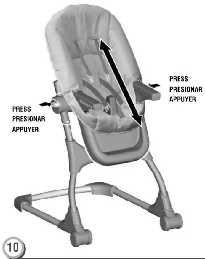 FISHER-PRICE V9464 - Adjusting the Seat Ajustar el asiento Réglage du siège - 1