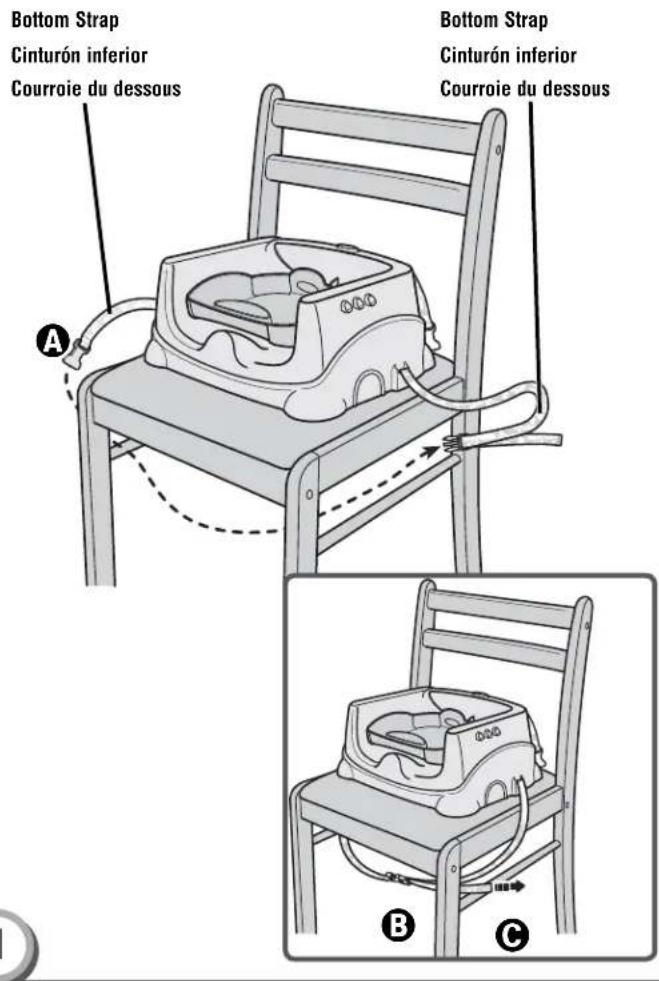 FISHER-PRICE V8638 - Attaching to a Chair Ajustar la alta de la silla Pour régler la hauteur du siège d'appoint - 1