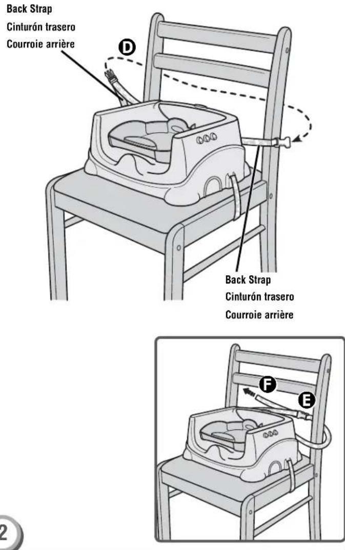 FISHER-PRICE V8638 - Attaching to a Chair Ajustar la alta de la silla Pour régler la hauteur du siège d'appoint - 2