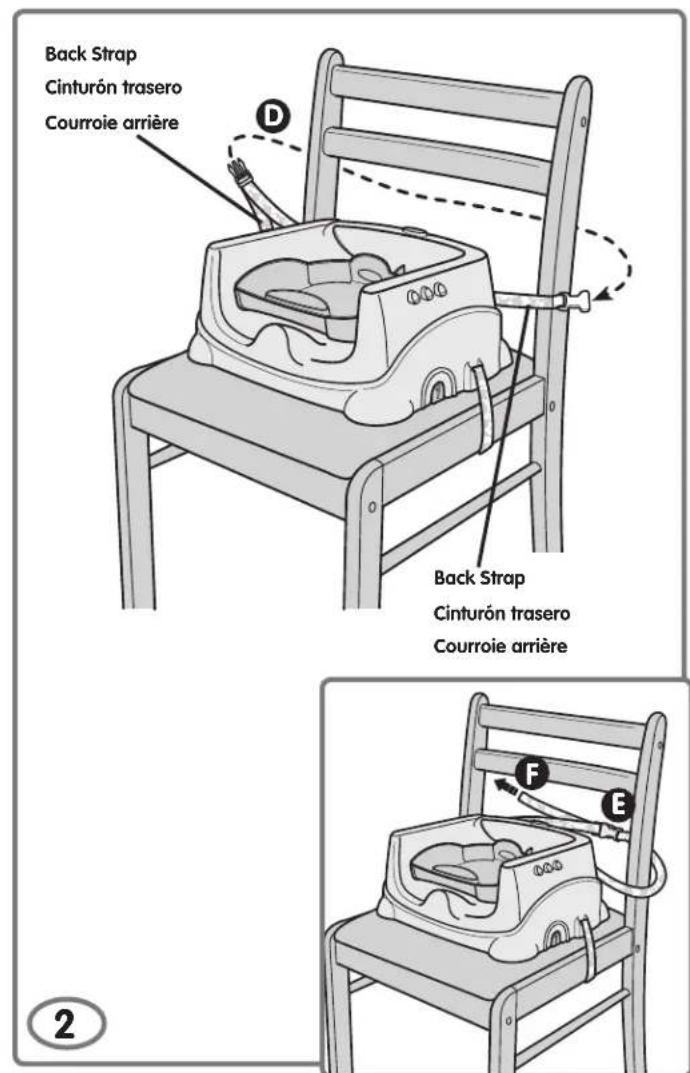 FISHER-PRICE B7275 - Attaching to a Chair Ajustar la alta de la silla Pour régler la hauteur du siège d'appoint - 2