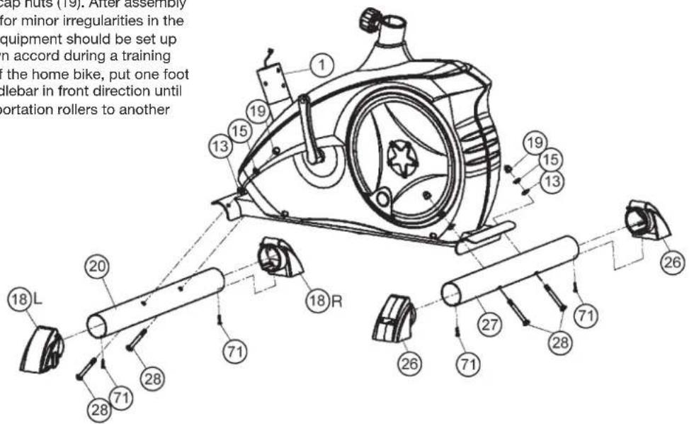Christopeit CL 2 - Step 1: Attach the stabilizer (20+27) at main frame (1). - 1
