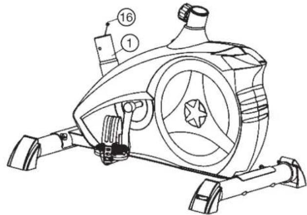 Christopeit CL 2 - Step 3: Attach the front post (12) at main frame (1). - 2