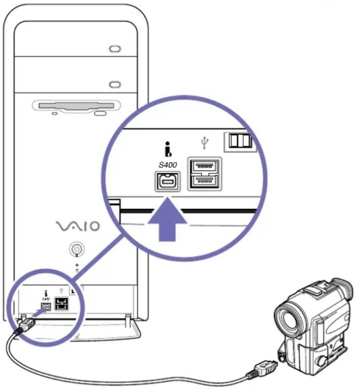 SONY Vaio PCVRS123 - Branchement d'un caméscope numérique - 1