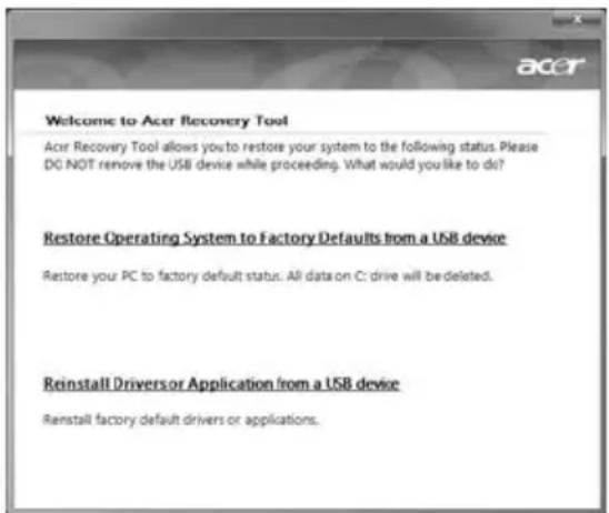 ACER TravelMate 7750G - Przywracanie fabrycznie zainstalowanego oprogramowania i sterowników - 1