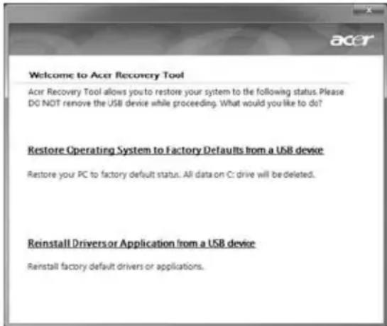 ACER TravelMate 7750G - Recuperación mediante el software y los controladores preinstalados - 1