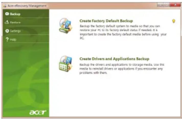 ACER TravelMate 7750G - Creating a recovery backup (USB flash drive) - 3
