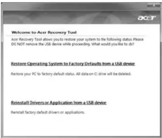 ACER TravelMate 7750G - Vooraf geïnstalleerde software en stuurprogramma's herstellen - 1