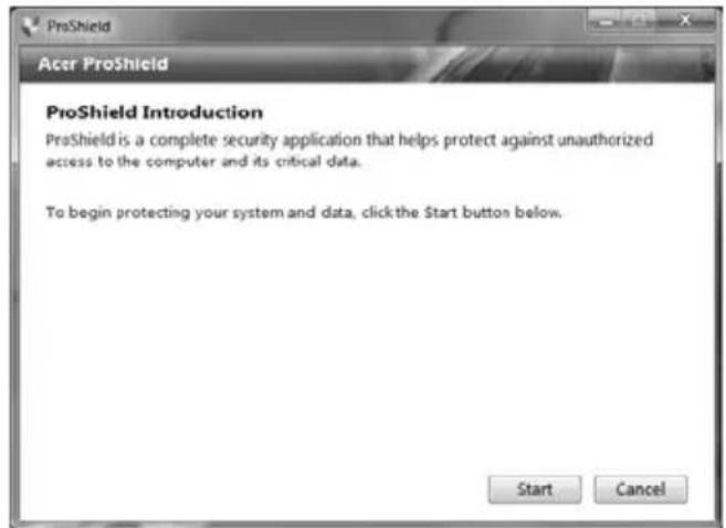 ACER TravelMate 7750G - Configurar o ProShield - 1