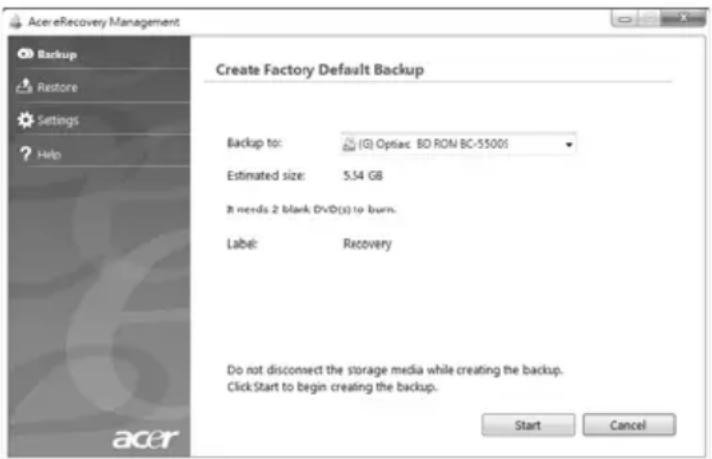 ACER TravelMate 7750G - Erstellen einer Sicherungskopie für die Wiederherstellung (USB-Stick) - 5