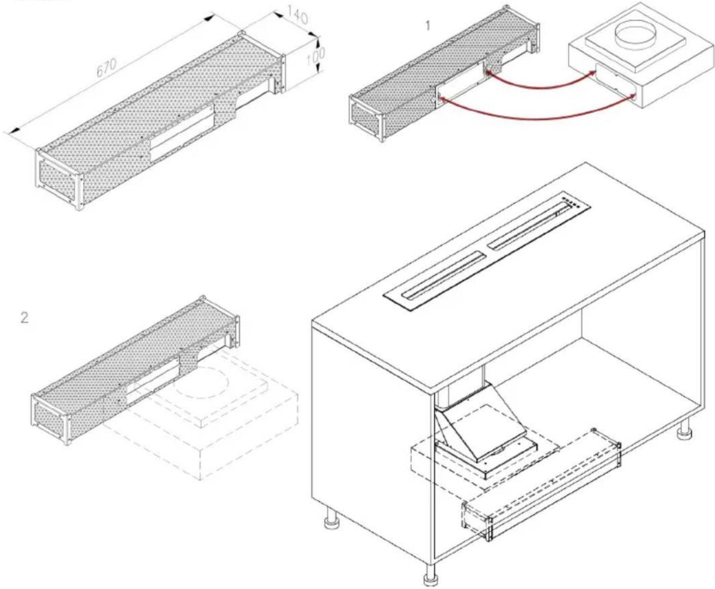 Fulgor Milano FPH 10014 TC BK - Filtri carbone OPTIONAL (KFCP, KFCPC e KFCPZ) - 5