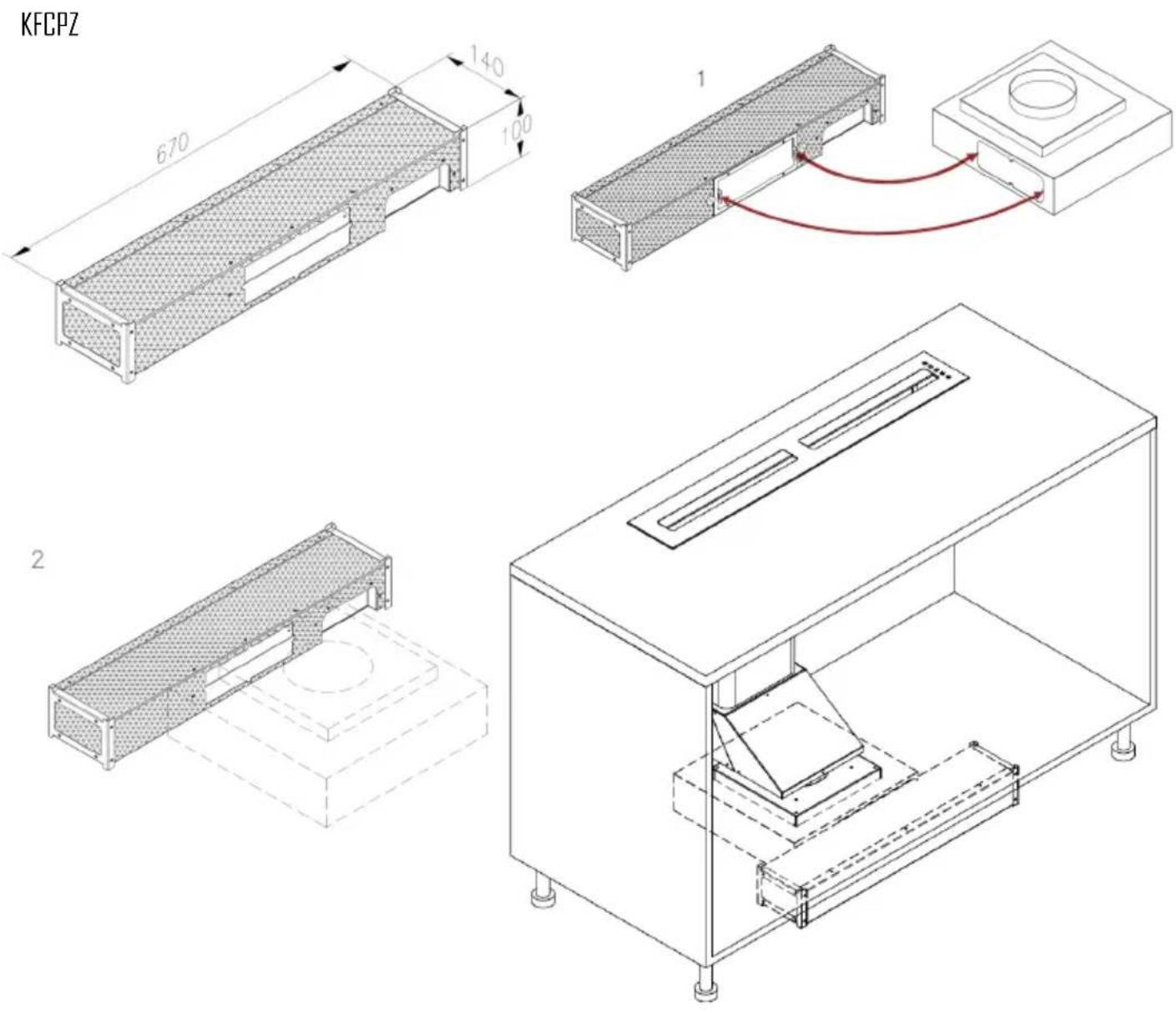 Fulgor Milano FPH 10014 TC BK - Filtros carvão DPCIONAL (KFCP, KFCPC e KFCPZ) - 5