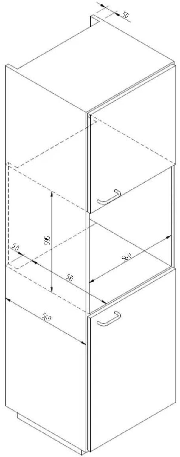 Fulgor Milano LWD 15 BK - MASSBILD EINSCHUB 145 EINBAUMASSE 560 X 595 MIT TV 451 - 1
