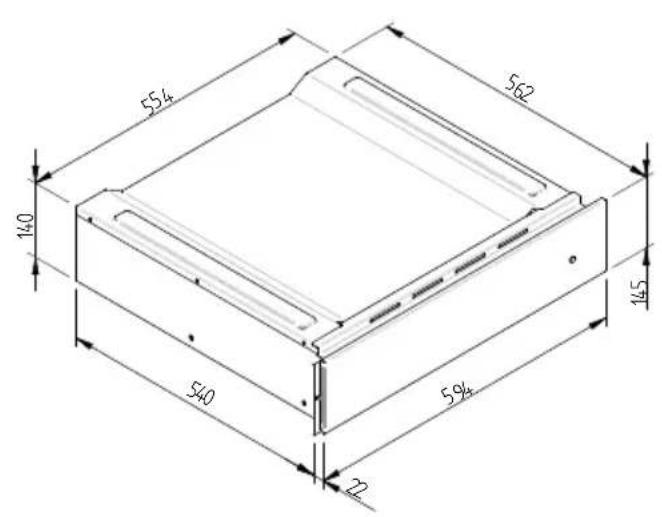 Fulgor Milano LWD 15 BK - ABMESSAGENS DES EINBAUTELLERWÄRMERS 560 X 595 MIT OFEN ZU 450 - 4