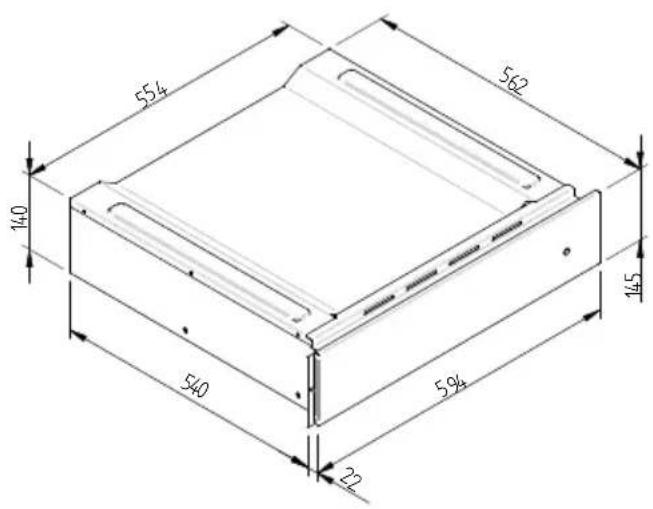 Fulgor Milano LWD 15 BK - ESQUEMA DE DIMENSAO DO AQUECEDOR DE LOUCA A ENCASTRO 560 X 595 COM FORNO DE 450 - 4