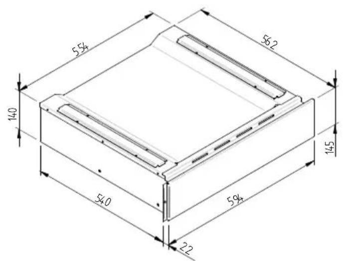 Fulgor Milano LWD 15 BK - ESQUEMA DIMENSIONAL CAJON 145 EMPOTRADO 560 X 595 CON TV DE 451 - 2