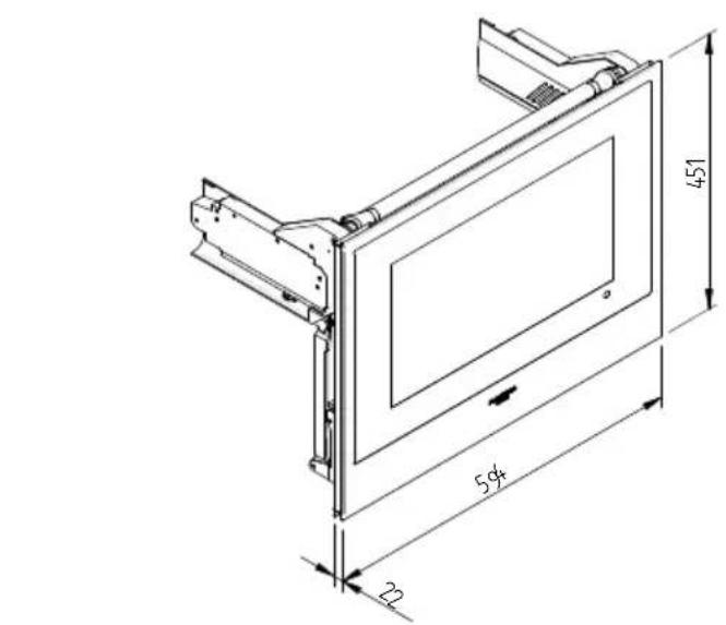 Fulgor Milano LWD 15 BK - ESQUEMA DAS DIMENSOES DA GAVETA 145 DE ENCASTRE 560 X 595 COM TV DE 451 - 2