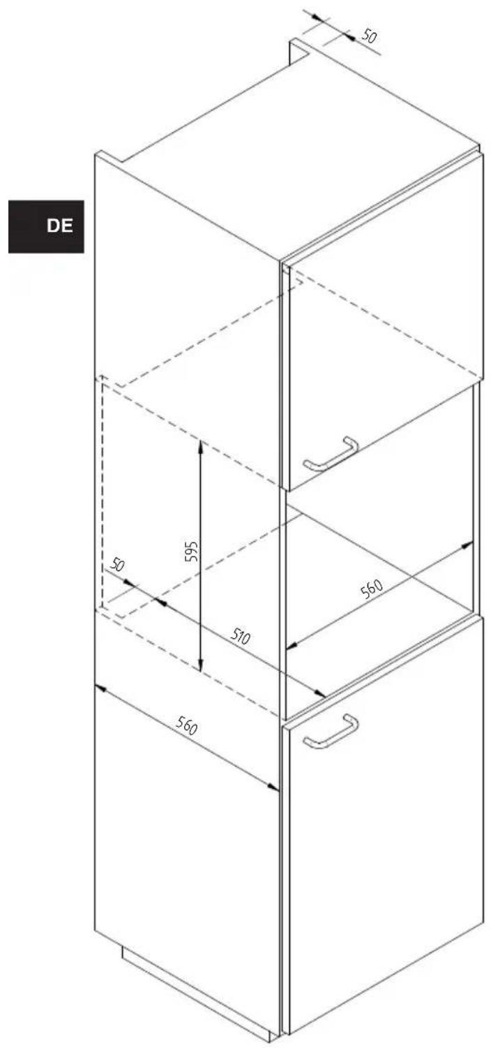 Fulgor Milano LD 15 ME - MASSBILD EINSCHUB 145 EINBAUMASSE 560 X 595 MIT TV 451 - 1